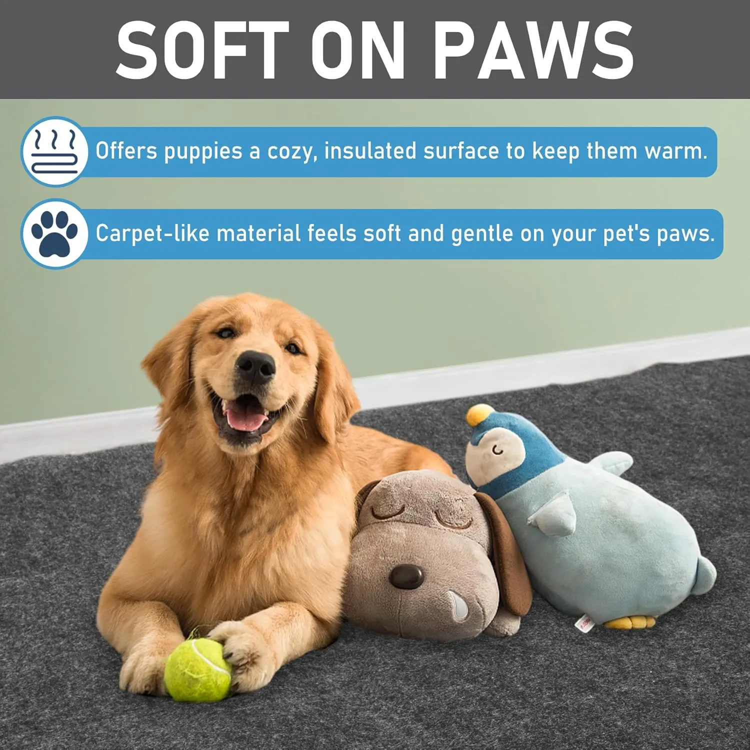 2-Pack Dog Playpen Mat, (29" x 36"), Washable Pee Pads for Dogs, Absorbent, Waterproof, Reusable Puppy Pads for Training, Whelping, Housebreaking, Incontinence, and Crate/Kennel