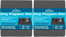 2-Pack Dog Playpen Mat, (29" x 36"), Washable Pee Pads for Dogs, Absorbent, Waterproof, Reusable Puppy Pads for Training, Whelping, Housebreaking, Incontinence, and Crate/Kennel