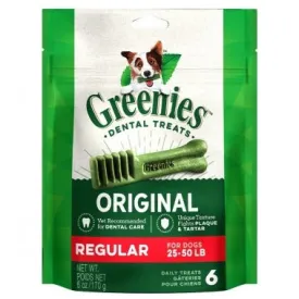 $6 OFF 6oz (Exp 20Feb25): Greenies Original Regular Dental Dog Treats