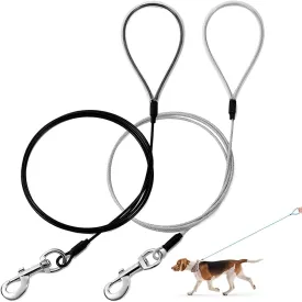 6FT Dog Leash,2Pack Chew Proof Metal Cable Lead,Chew Resistant Leash Ideal for Samll and Medium Dogs and Teething Puppie