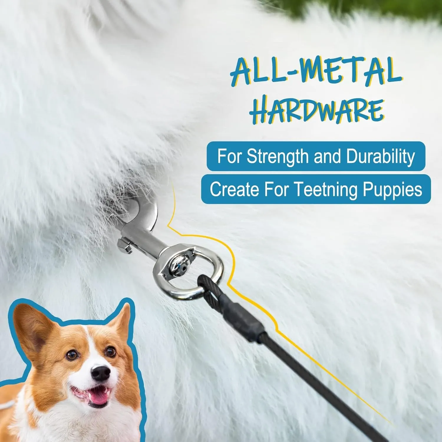 6FT Dog Leash,2Pack Chew Proof Metal Cable Lead,Chew Resistant Leash Ideal for Samll and Medium Dogs and Teething Puppie