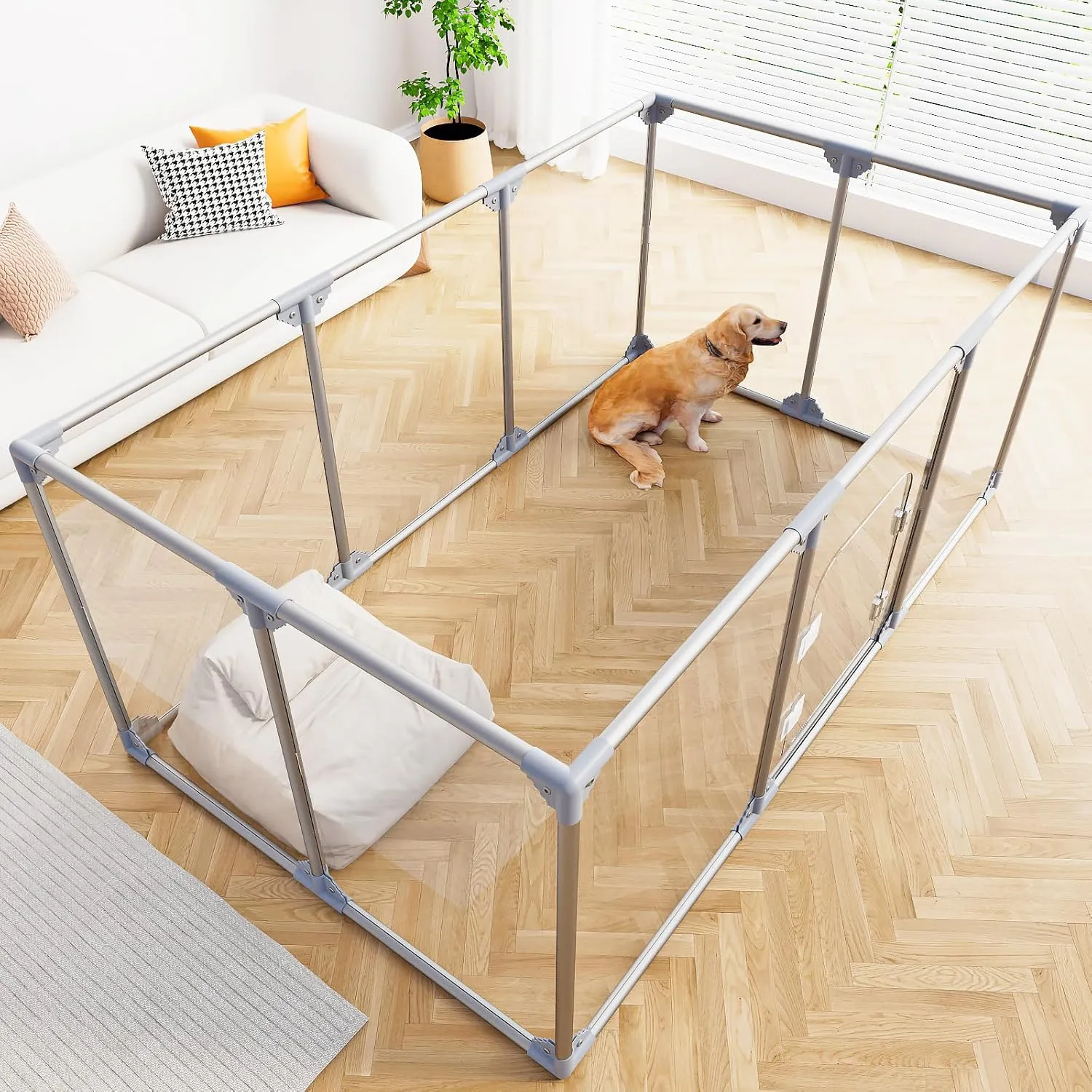 Acrylic Dog Playpen Indoor Puppy Pen 10 Panels for Puppies Dog Play Pens for Dogs Indoor