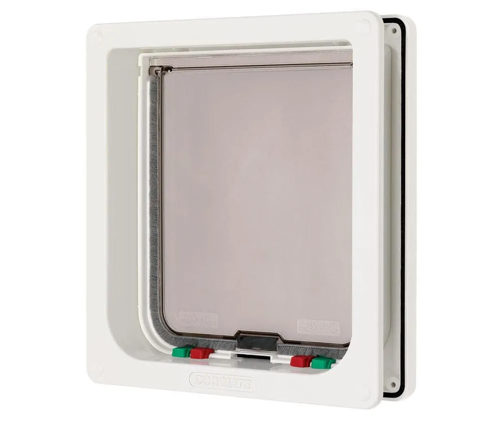 Ani Mate Dog Mate 4 Way Locking Door for Small Dog or Large Cat - White/Clear