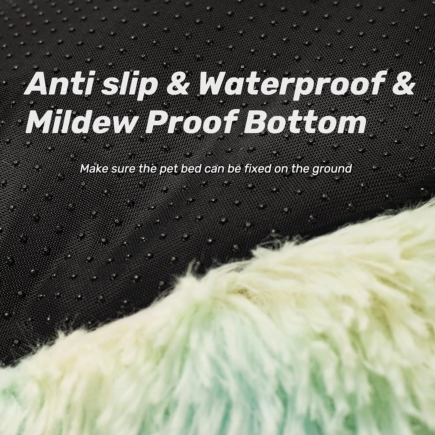 Anti Anxiety Round Fluffy Plush Faux Fur Warm Washable Dog Bed & Cat Bed, Original Bed for Small Medium Large Pets,Used to Relieve Joints and Improve Sleep20"/24"/27'' (20", Rainbow)