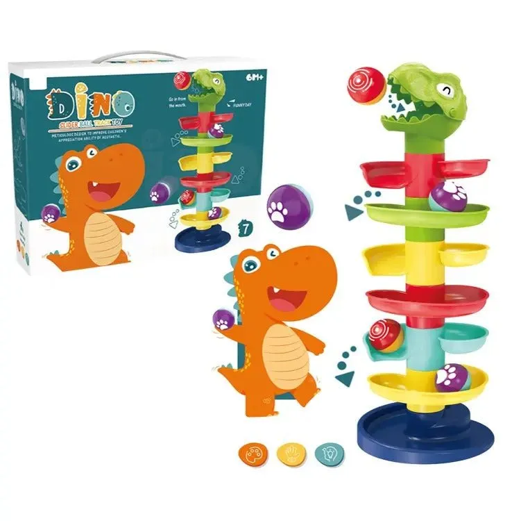 Ball Run Ramp Sensory Tower with Dinosaur Head