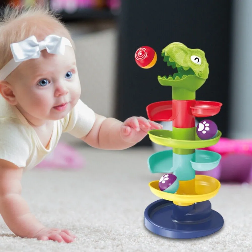 Ball Run Ramp Sensory Tower with Dinosaur Head