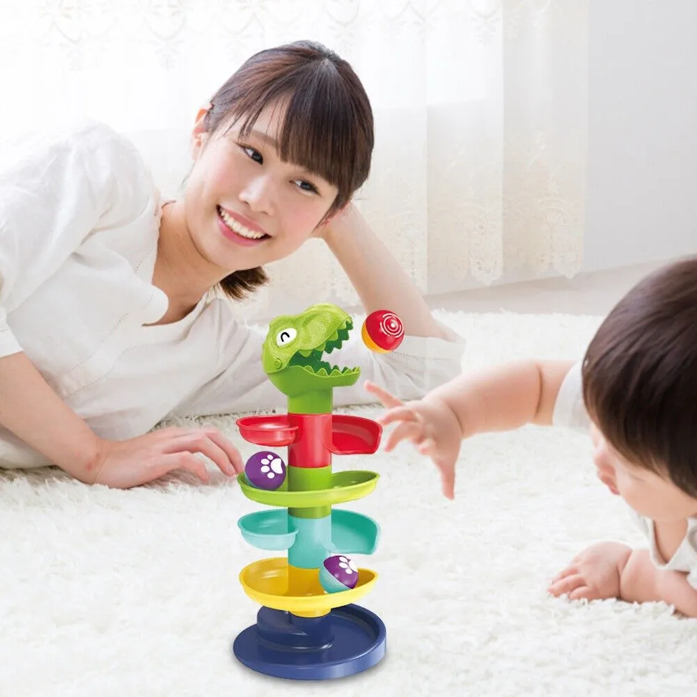 Ball Run Ramp Sensory Tower with Dinosaur Head