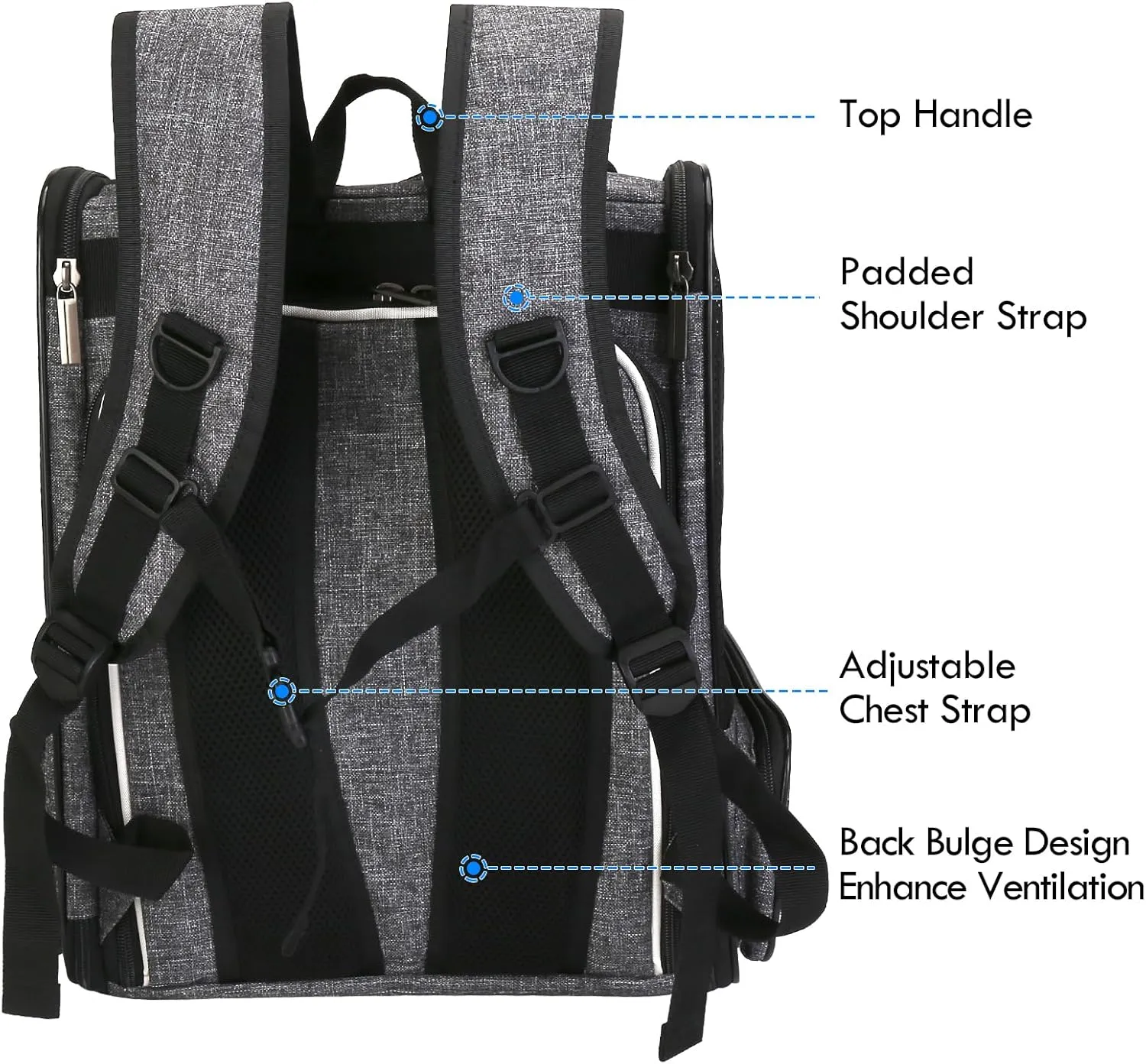 Cat Carrier Expandable Backpack, Airline Approved Pet Carriers for Small Dogs, Large Cat Bag Carrier, Foldable Collapsible Travel Bookbag for Carrying Cats Puppy Kitten Bunny Bird Chicken (Black)