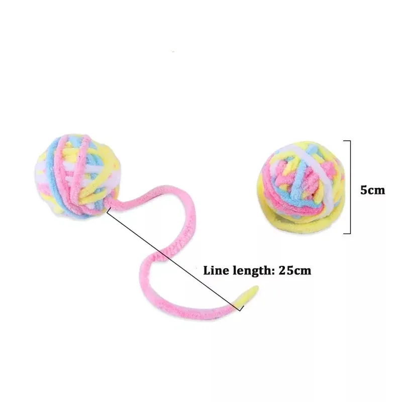 Colorful Yarn Cat Balls with Bells