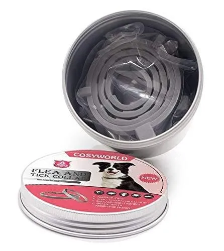 COSYWORLD 3 Pack Dogs Flea and Tick Collar - 8 Months Protection for Dog and Puppies - Waterproof, Adjustable, Hypoallergenic and Ultra Safe Insect Repellent with Natural Essential Oils