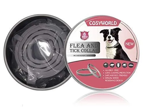 COSYWORLD 3 Pack Dogs Flea and Tick Collar - 8 Months Protection for Dog and Puppies - Waterproof, Adjustable, Hypoallergenic and Ultra Safe Insect Repellent with Natural Essential Oils