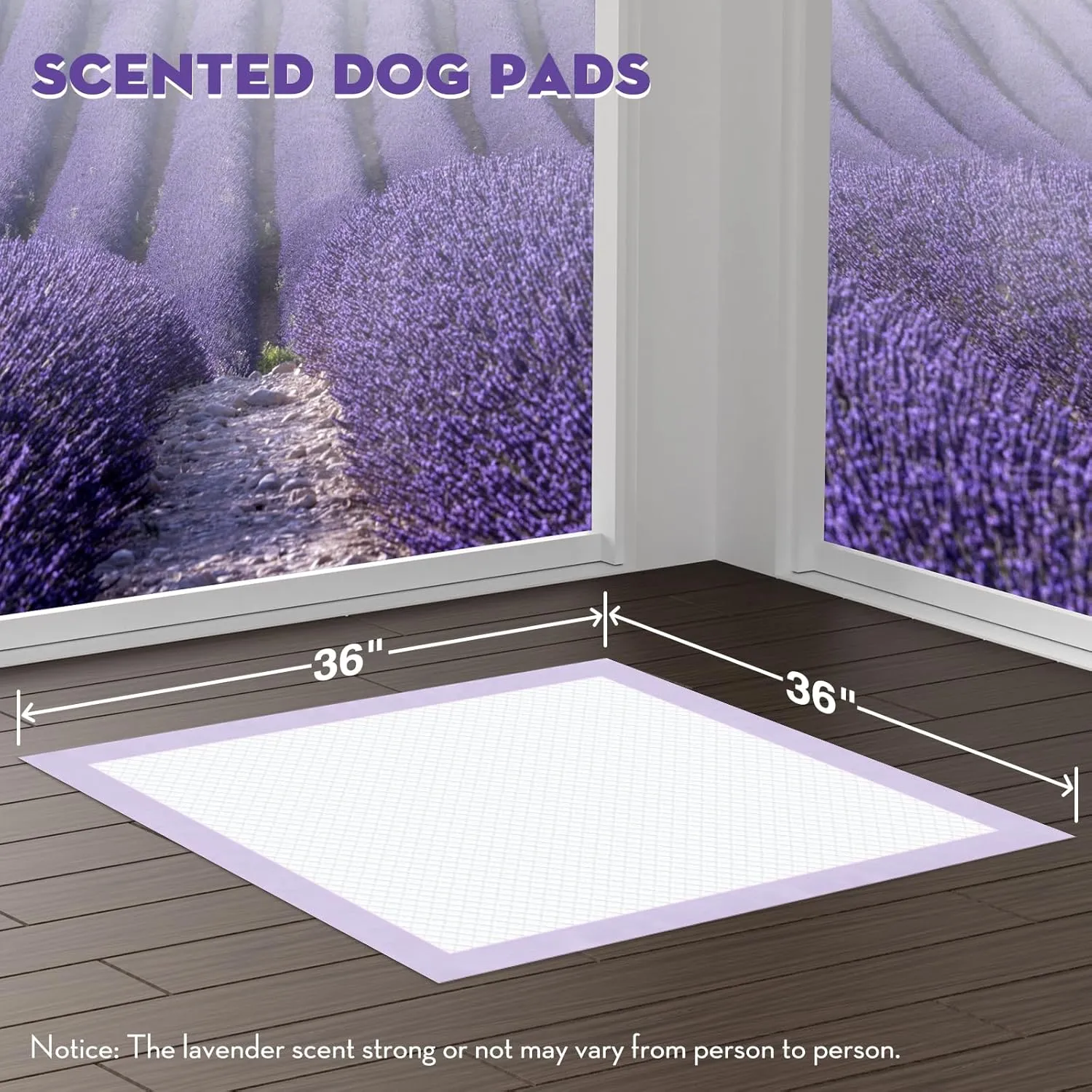 CROCI Dog Pads Lavender Scented 36x36in XXL Pee Pads with Odor Eliminating, Potty Pads Thicken Super Absorbent Up to 11 Cups Puppy Pads, Disposable (30 Counts)