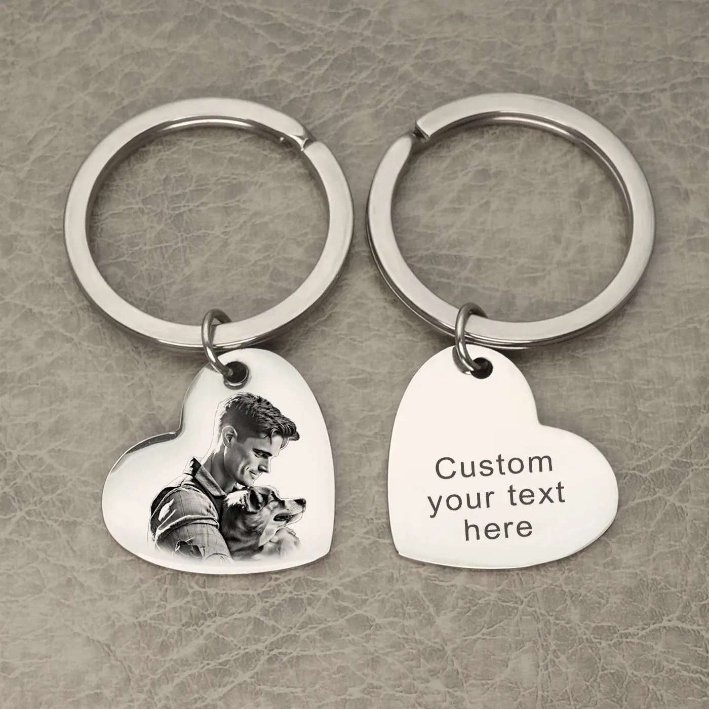 Custom Name Photo Keychain