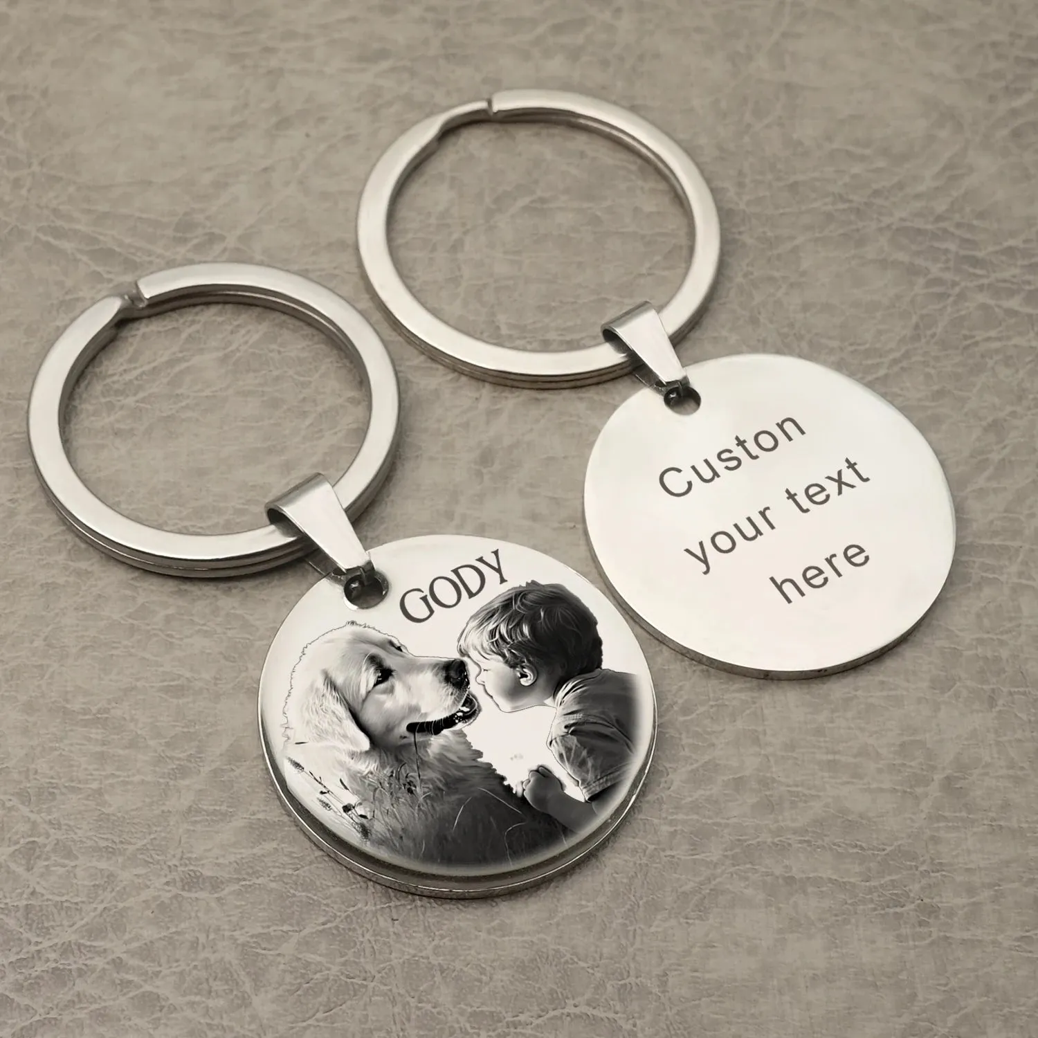 Custom Name Photo Keychain