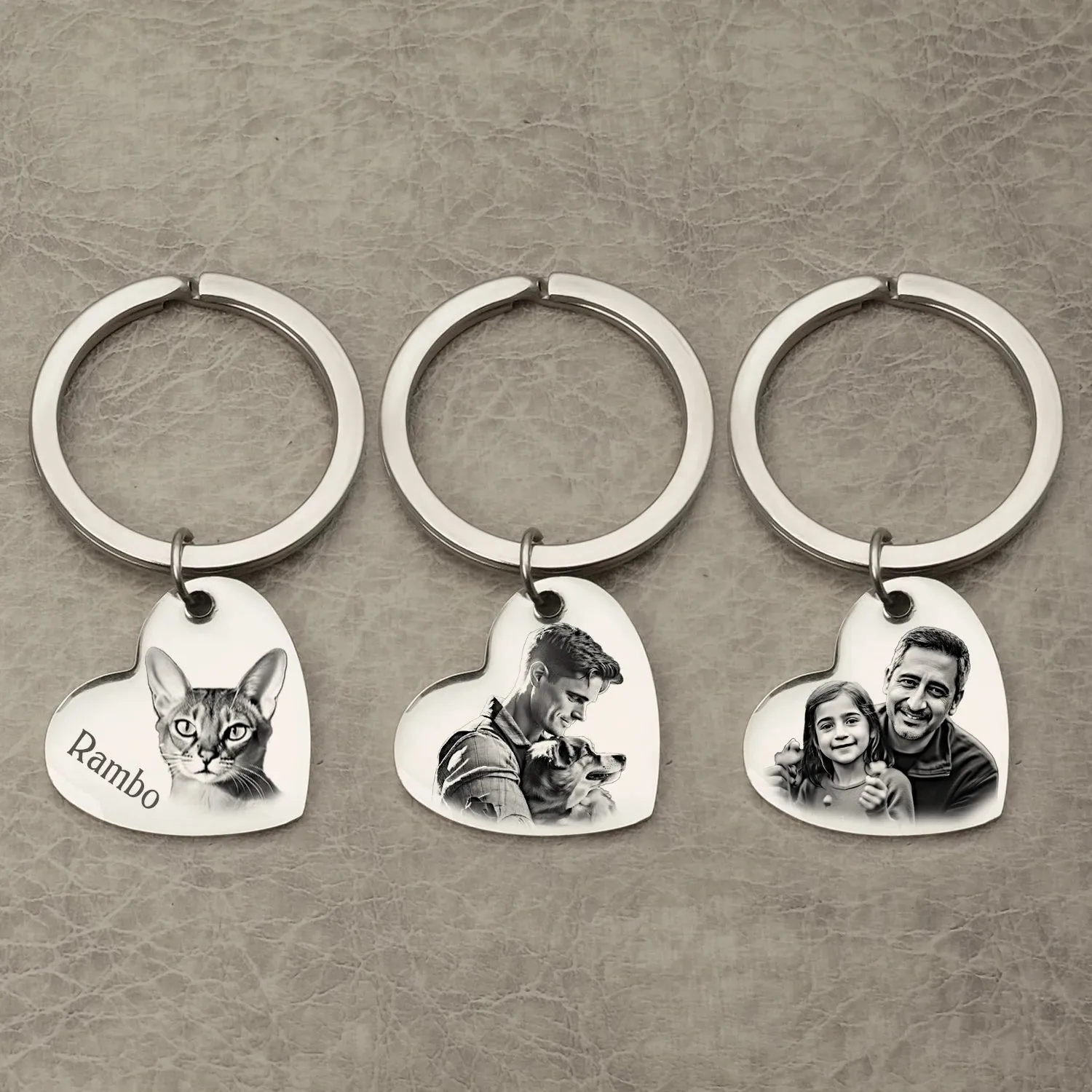 Custom Name Photo Keychain