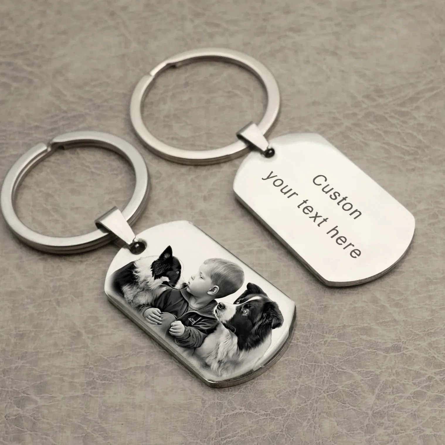 Custom Name Photo Keychain