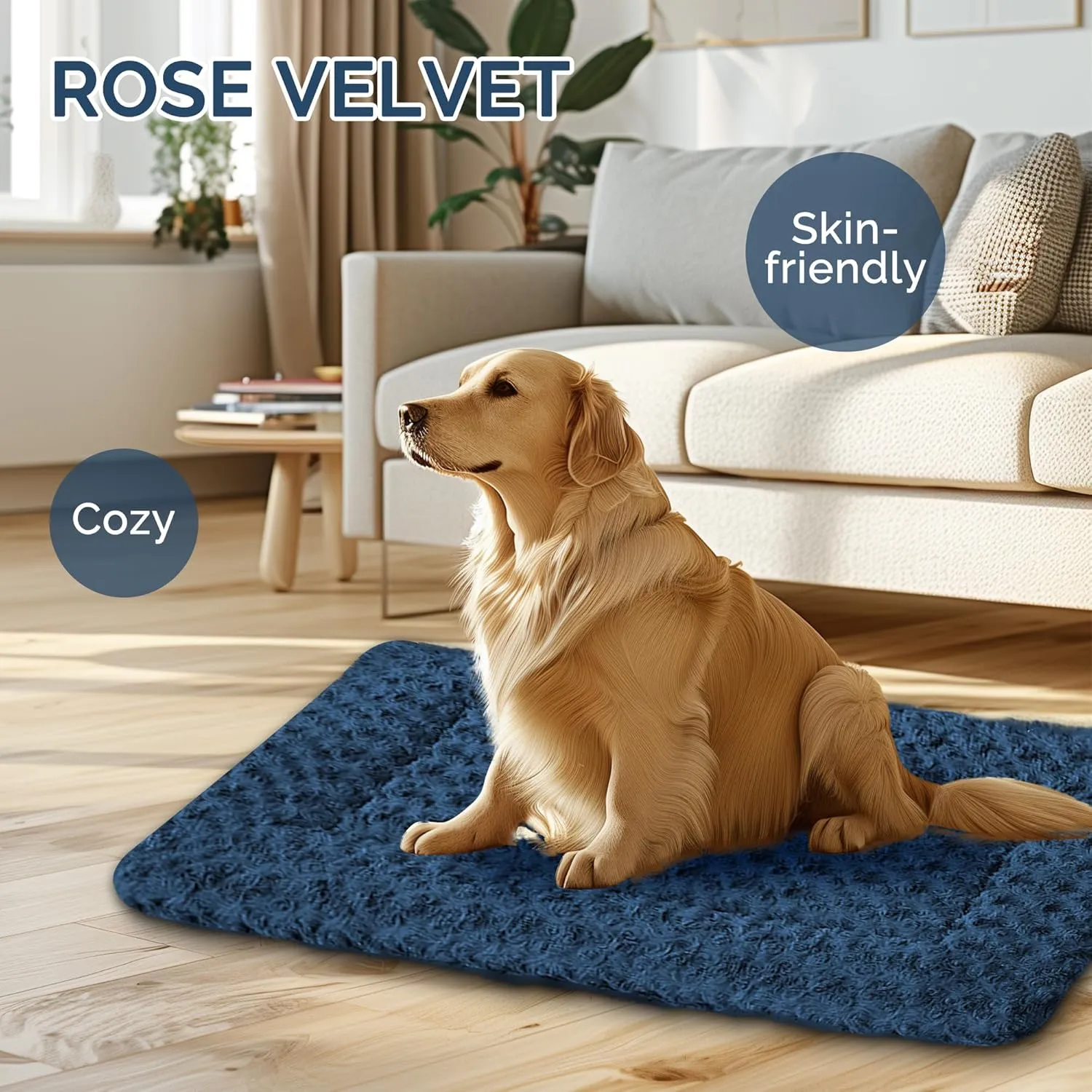 Dog Beds Crate Pad, Dog Bed Mat for Smal Dogs Sleeping, Soft, Durable, Washable & Anti-Slip Crate Pads, Reversible Mat Bed Kennel Mat Cat Bed