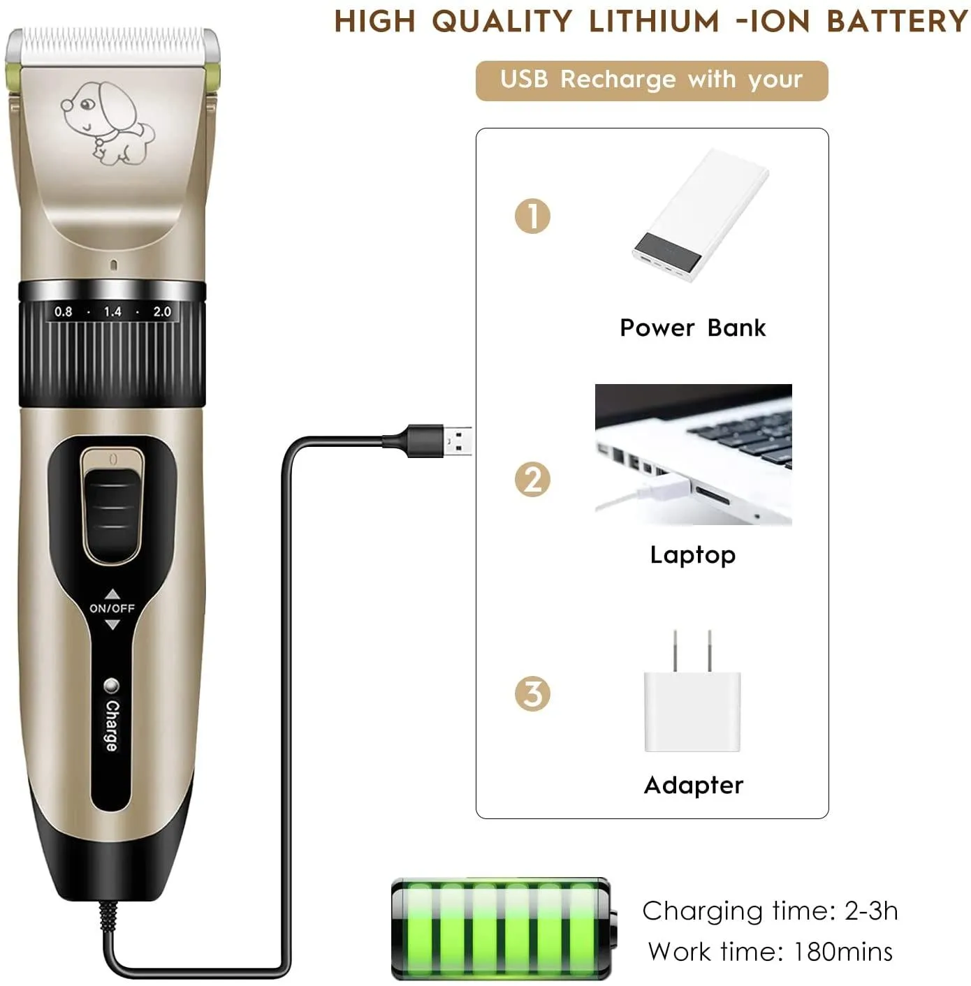 Dog Grooming 9IN1 Pet Hair Clippers, , Electric Quiet, Rechargeable, Cordless