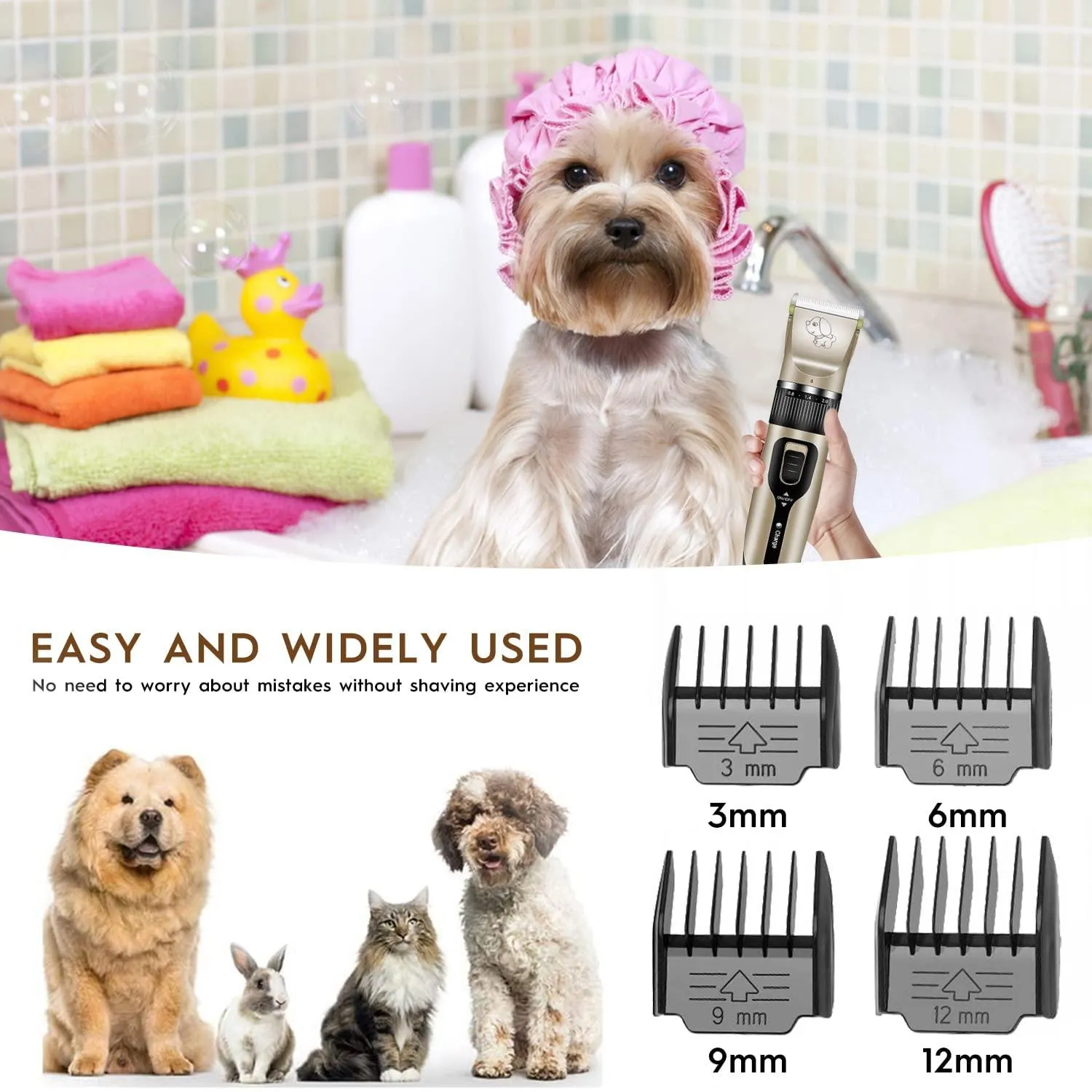 Dog Grooming 9IN1 Pet Hair Clippers, , Electric Quiet, Rechargeable, Cordless