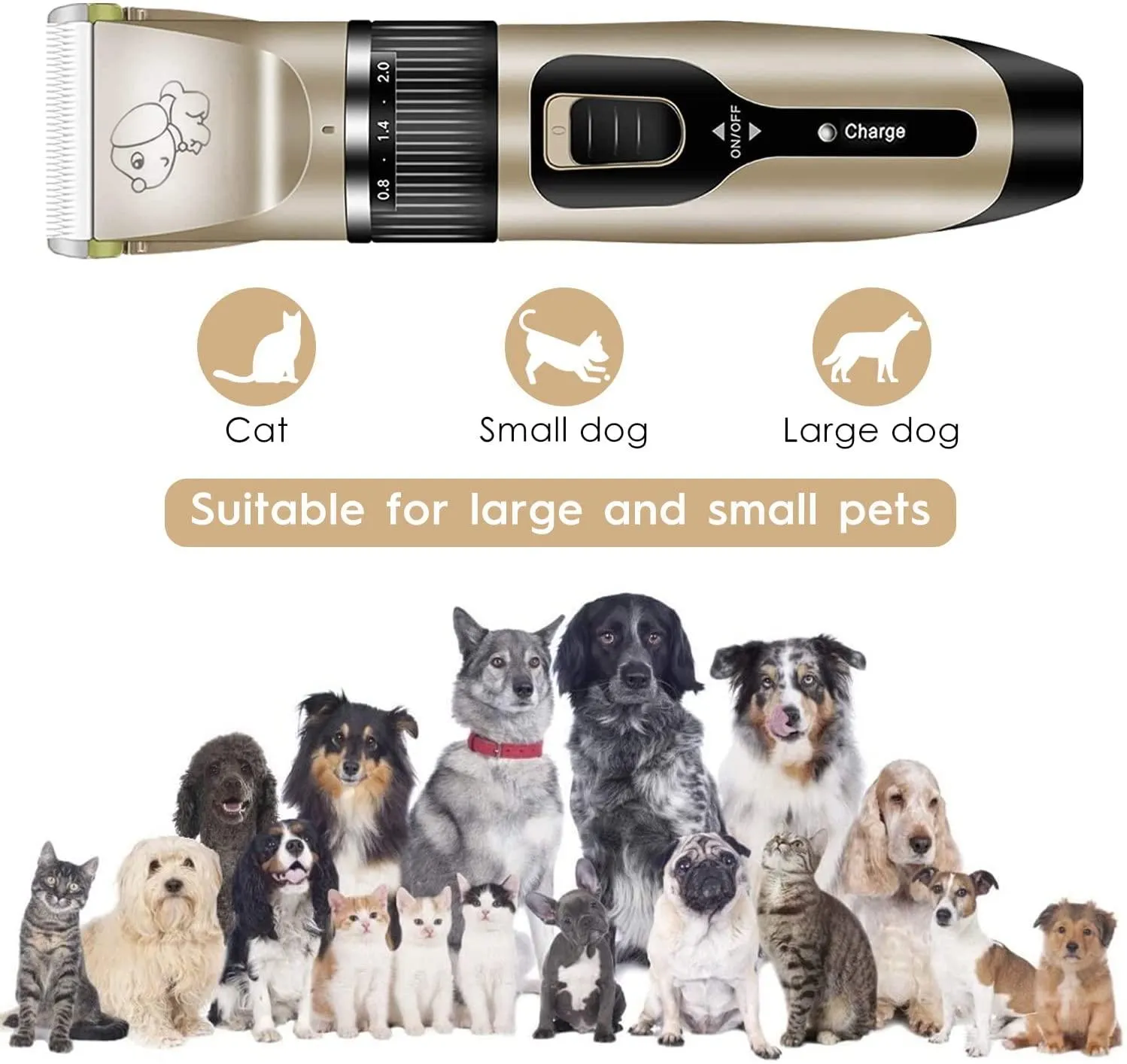 Dog Grooming 9IN1 Pet Hair Clippers, , Electric Quiet, Rechargeable, Cordless