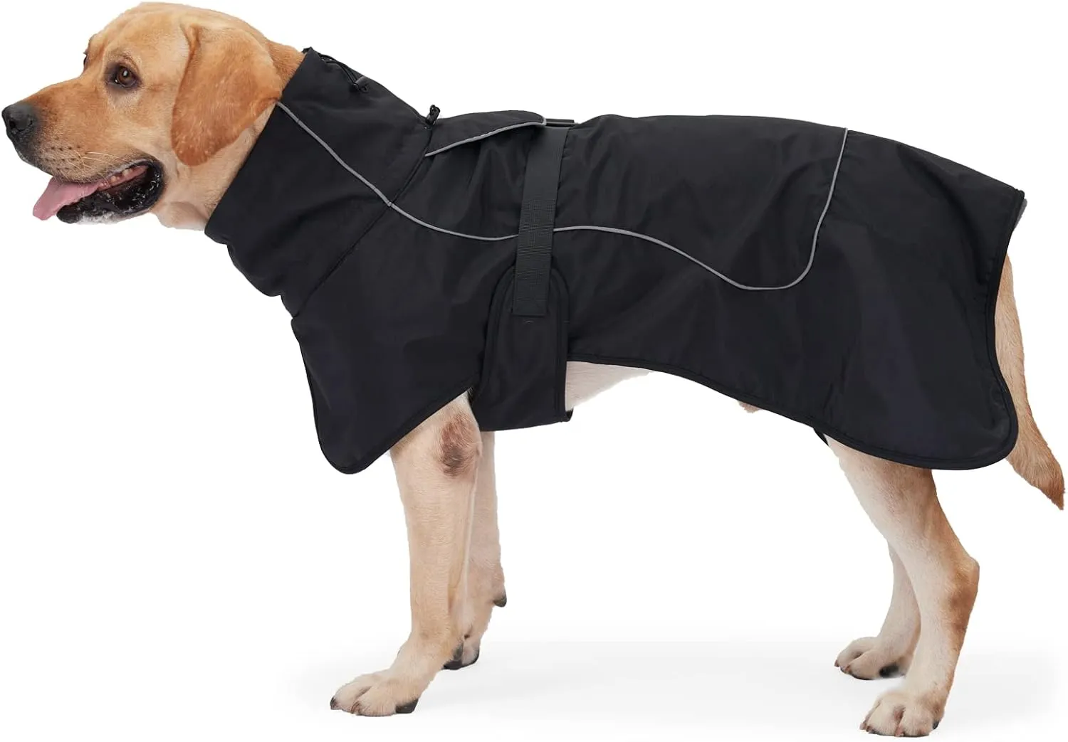 Dog Raincoat & Winter Jacket - Waterproof Windproof Reflective Coat with Warm Insulation, All-Weather Hiking Travel Gear for Indoor/Outdoor Use (Black, X-Small)