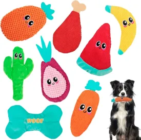 Dog Toys No Stuffing, Crinkle Dog Toys for Aggressive Chewer Large Breed 8 Packs Flat Stuffless Puppy Doggie Toys Tough Durable Interactive Teething Dog Chew Toys for Small Medium Large Dogs