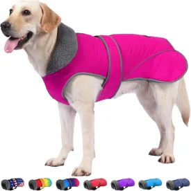 Dogcheer Dog Coat - Waterproof Winter Jacket with Leash Hole, Reflective, Adjustable, Snowsuit - Pink, M