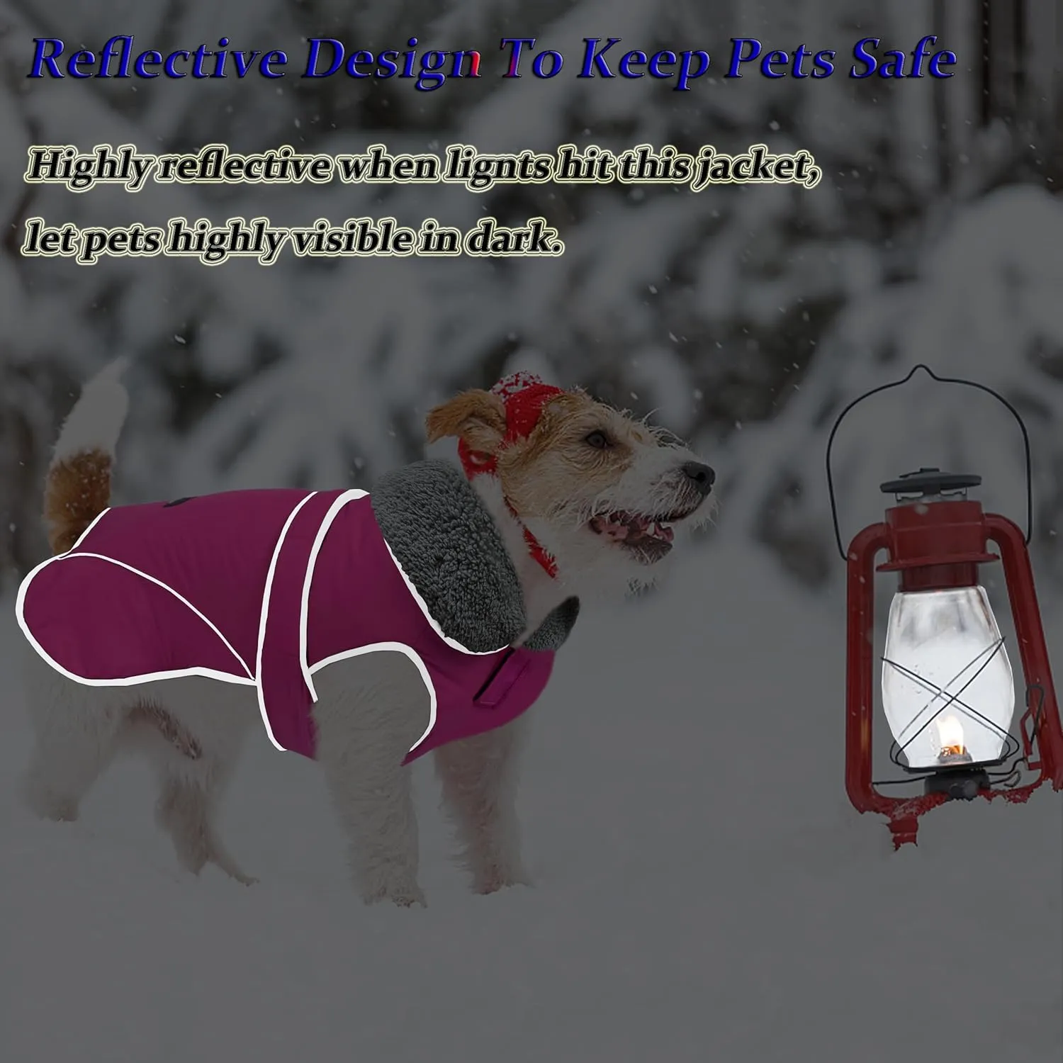 Dogcheer Dog Coat - Waterproof Winter Jacket with Leash Hole, Reflective, Adjustable, Snowsuit - Pink, M