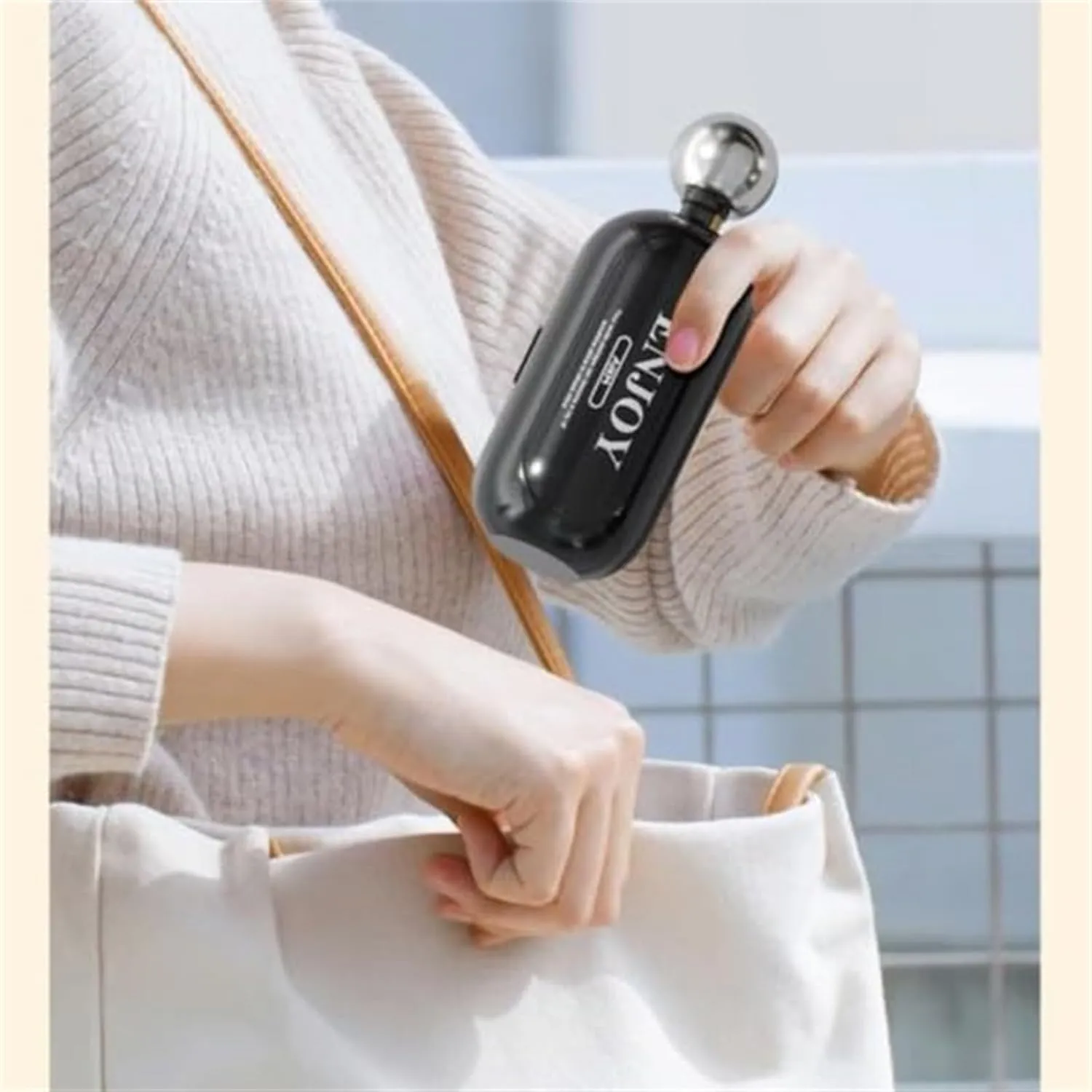 Enjoy 2-In-1 Washable Lint Roller & Remover, Mini Pet Hair Remover, Black