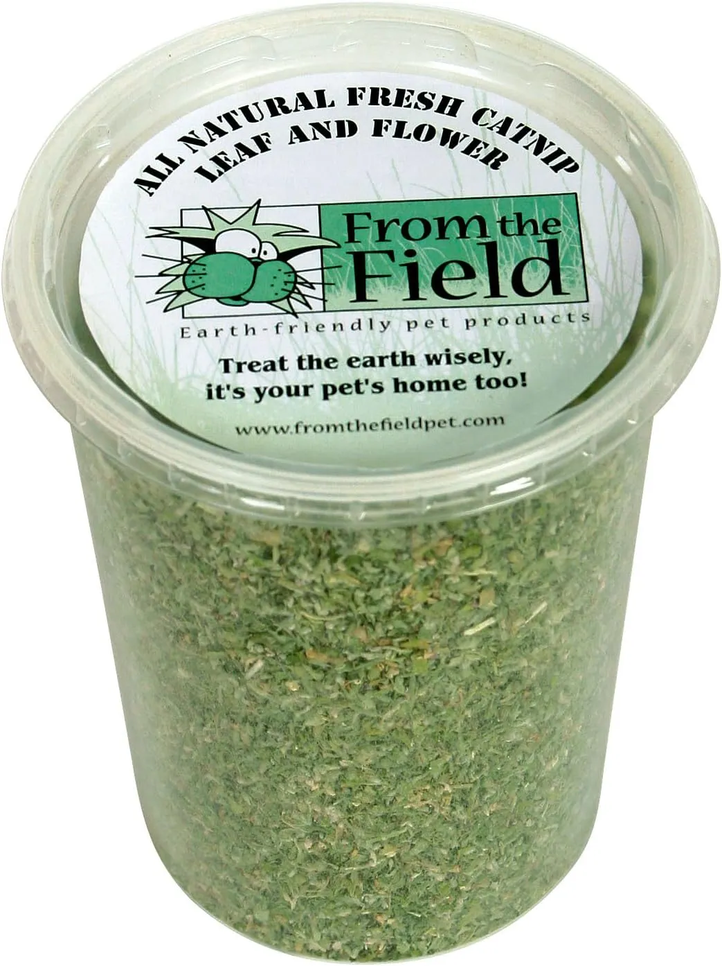 from The Field | Organic Catnip Leaf & Flower Blend for Cats & Kittens | Fresh USA-Grown, Highly Aromatic, Non-Toxic, Eco-Friendly | 3.5 oz Resealable Tub for Long-Lasting Potency & Active Playtime