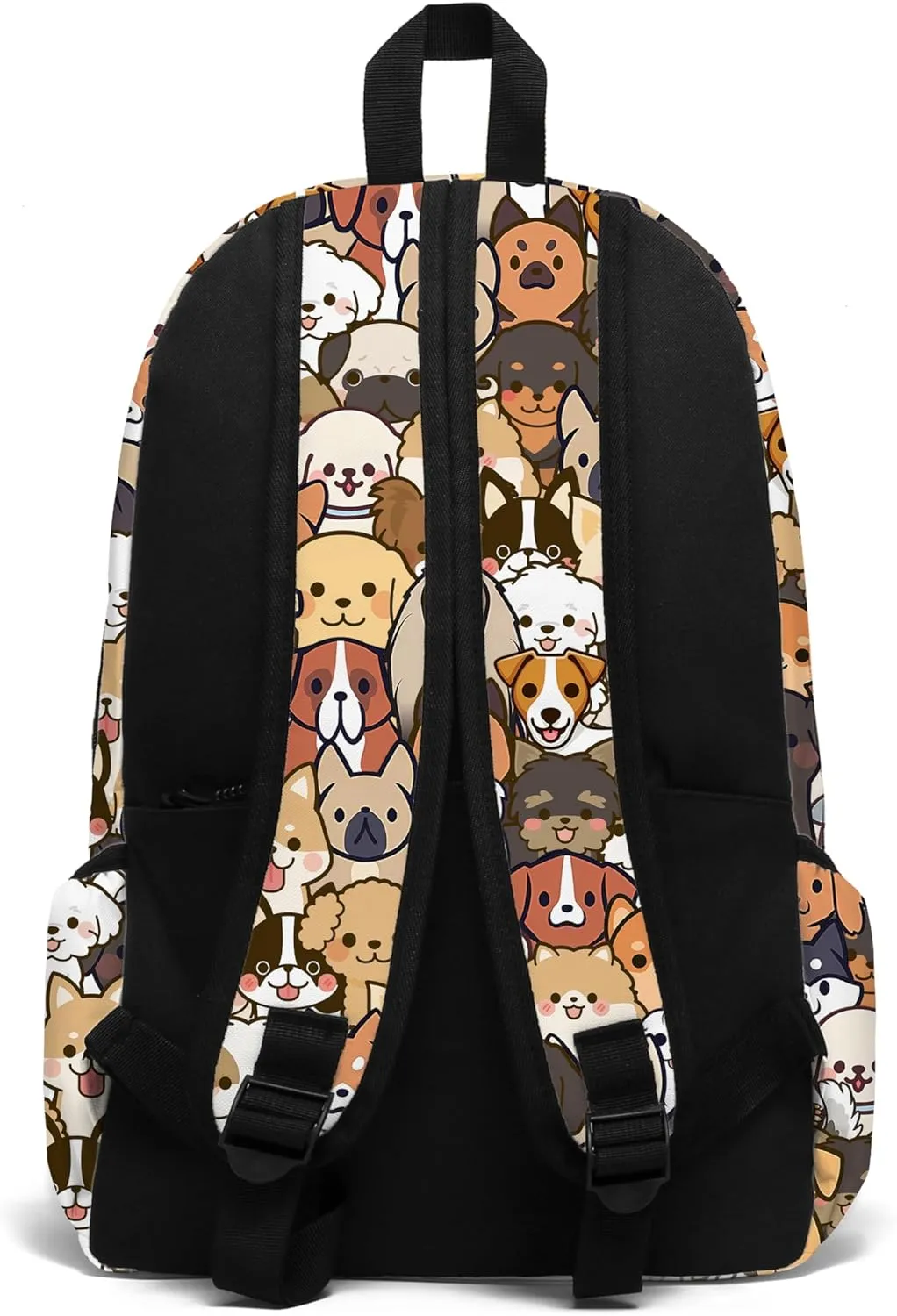 Funny Dog School Backpack for Girls Boys Bookbag, 17 Inch Dog Laptop Backpack, Dogs Animals Theme Back Pack for School Travel Hiking Camping