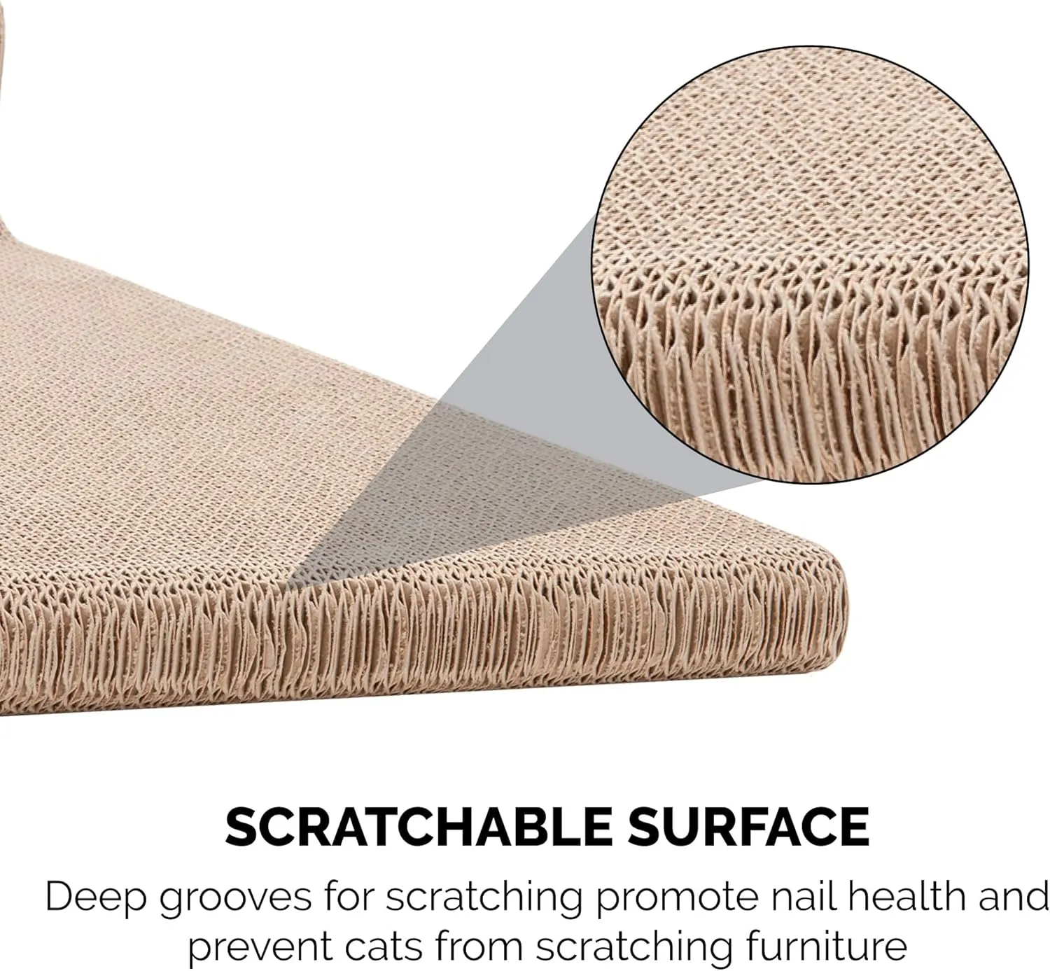 Furhaven 2-Pack Scratching Boards w/ Catnip & Wall-Mounting Hooks for Indoor Cats, Reversible - Wall-Mounted Corrugated Cat Scratchers - Gray/White Print, Standard/2-Pack