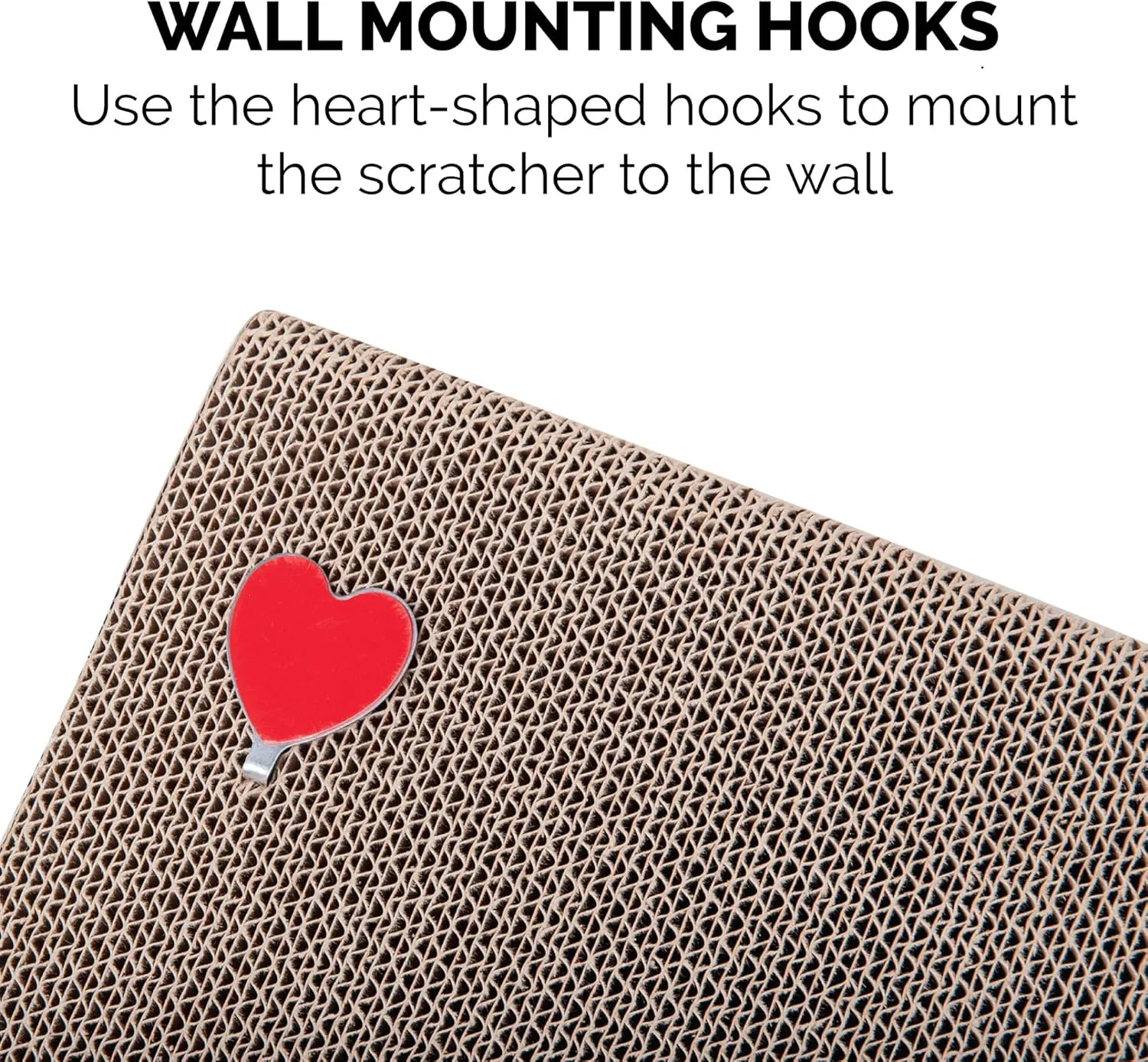 Furhaven 2-Pack Scratching Boards w/ Catnip & Wall-Mounting Hooks for Indoor Cats, Reversible - Wall-Mounted Corrugated Cat Scratchers - Gray/White Print, Standard/2-Pack