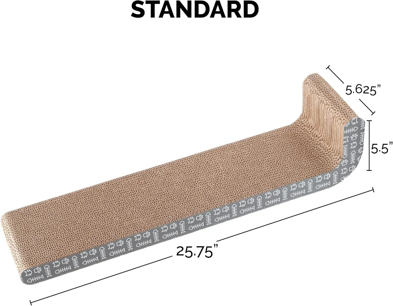 Furhaven 2-Pack Scratching Boards w/ Catnip & Wall-Mounting Hooks for Indoor Cats, Reversible - Wall-Mounted Corrugated Cat Scratchers - Gray/White Print, Standard/2-Pack