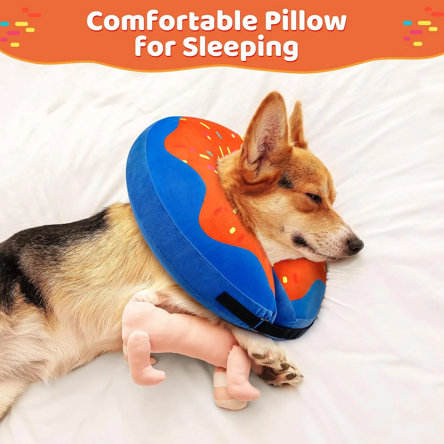 Gimars Inflatable Dog Donut Collar Alternative for Recovery, Soft Dog Neck Pillow - S Neck:5"-8"