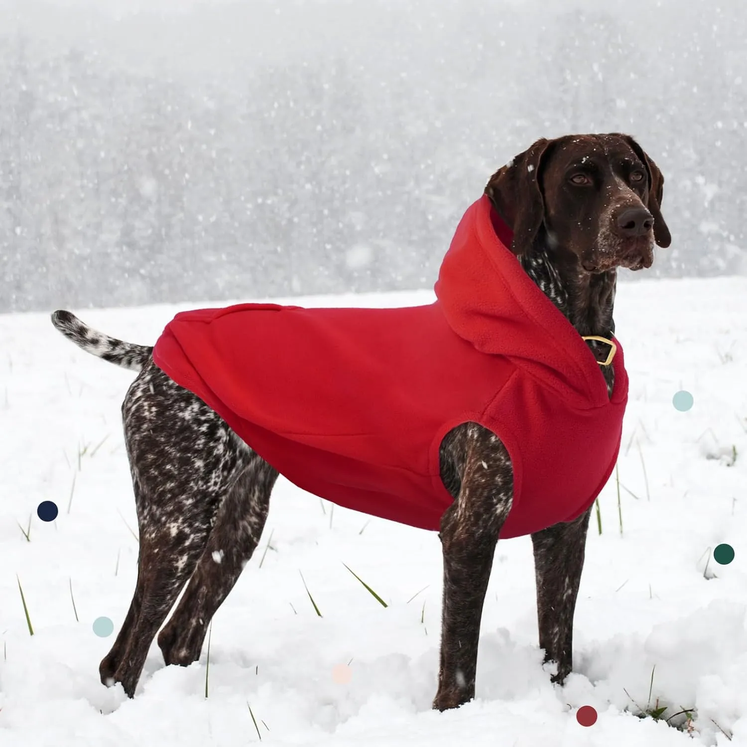 IECOii XL Dog Sweater Christmas Fleece Dog Hoodie for Large Dogs,Warm Pullover Dog Sweatshirt with Hood,Pet Winter Clothes for Dogs Girl Boy,Hooded Cold Weather Dog Coat for Beagle,Dalmatian,Red,XL