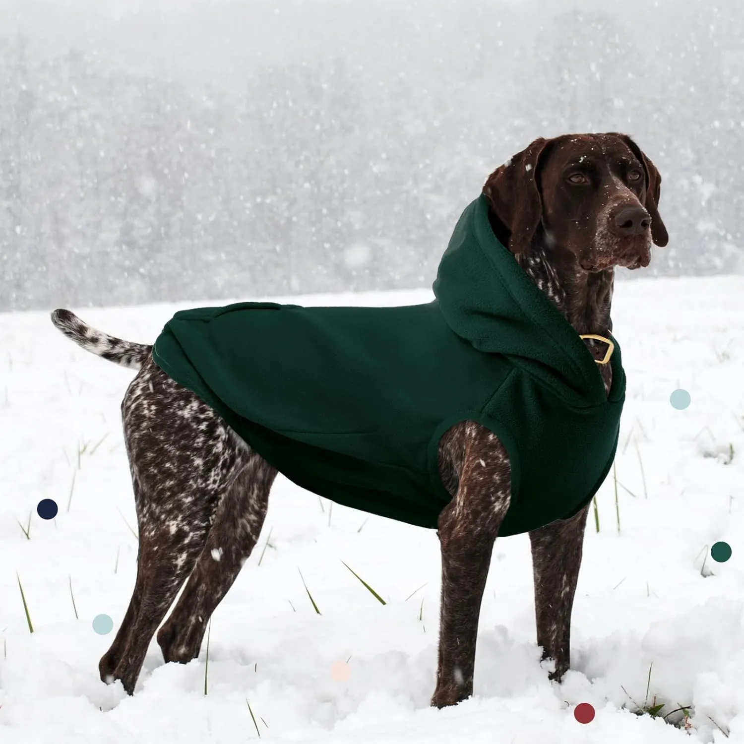 IECOii XXL Dog Hoodie for Extra Large Dog,Fleece Dog Sweatshirt for Large Breed Male Female Dog,Dog Pouch Hoodie Sweater Pet Winter Coat For Large Size Dogs Dog Christmas Sweater for Pitbull,Green,2XL