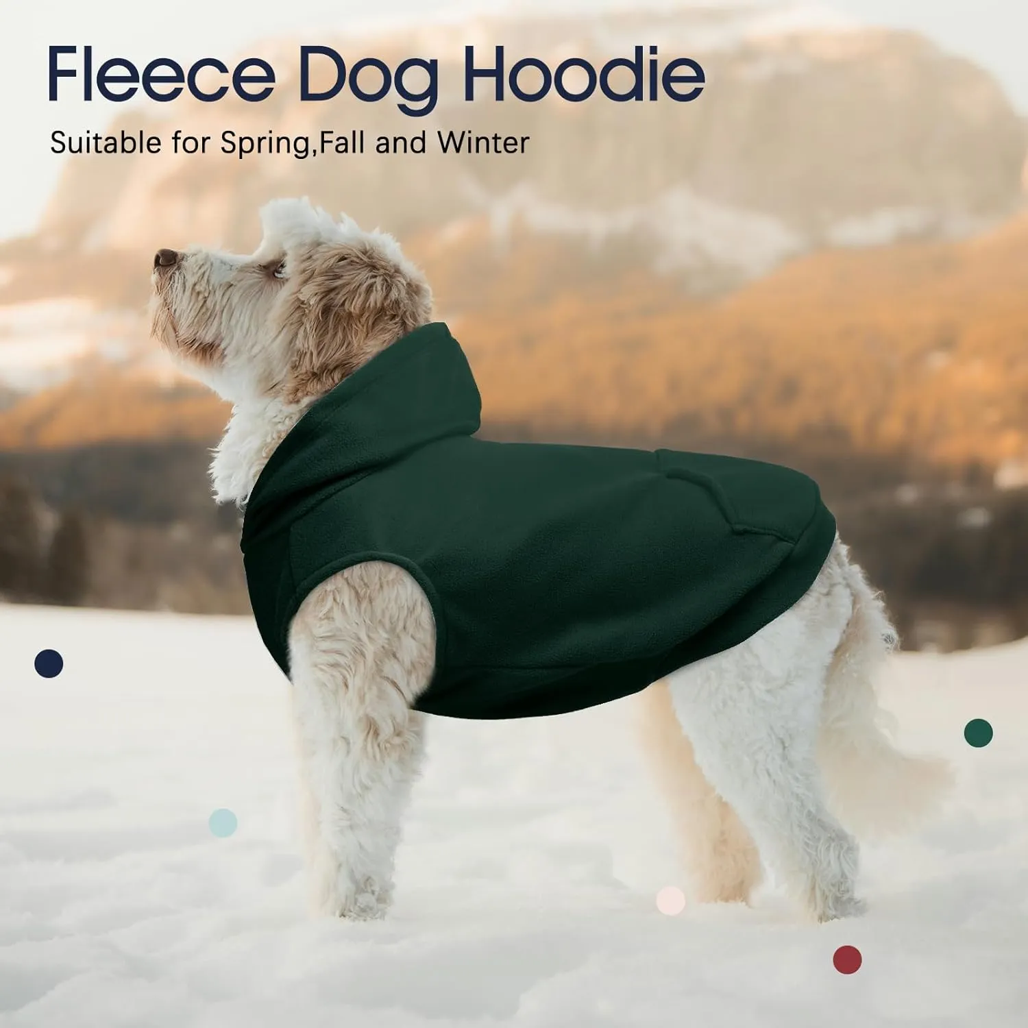 IECOii XXL Dog Hoodie for Extra Large Dog,Fleece Dog Sweatshirt for Large Breed Male Female Dog,Dog Pouch Hoodie Sweater Pet Winter Coat For Large Size Dogs Dog Christmas Sweater for Pitbull,Green,2XL