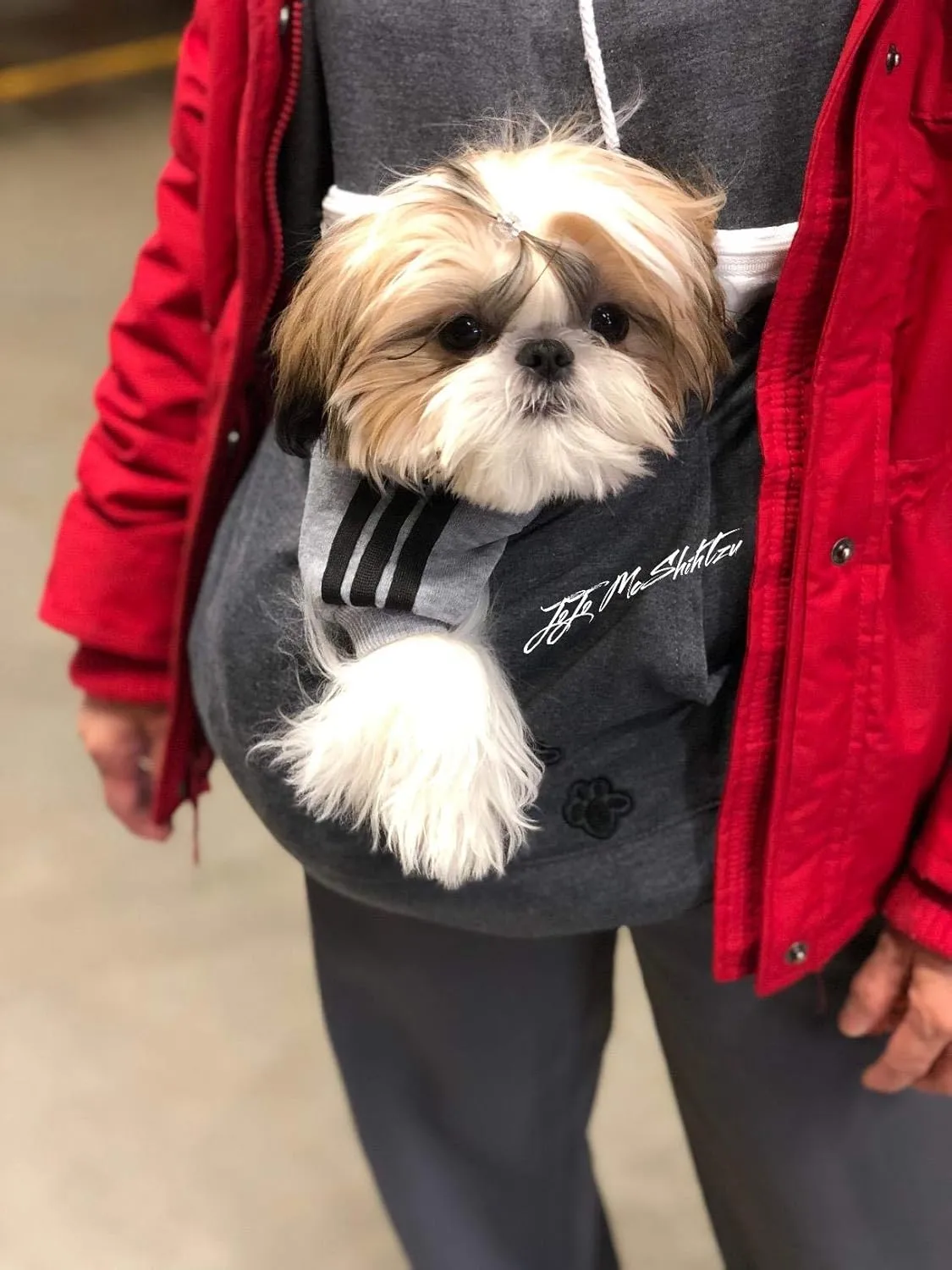 Jomago Womens Pet Carrier Thin Hoodies Kitten Puppy Pouch Shirts Animal Holder Hood Long Sleeve Sweatshirt