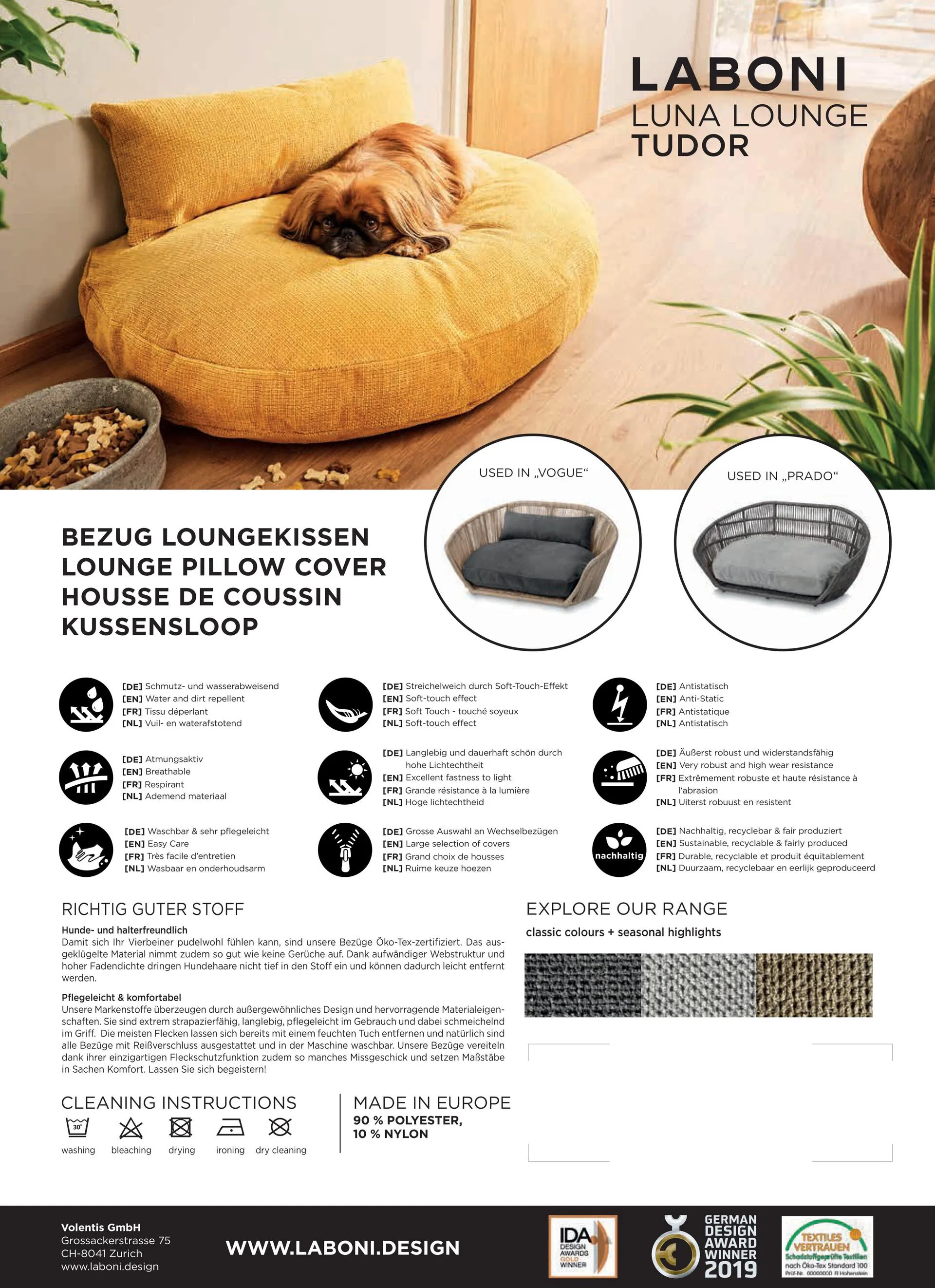 Laboni Luna Lounge Set Tudor Orthopaedic Dog Bed