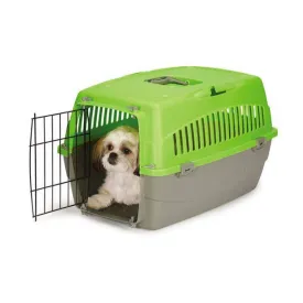 Medium Green Plastic Carry Me Travel Dog Crate