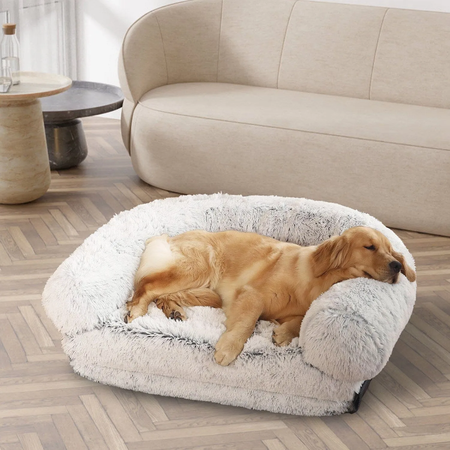 Napping Human-Sized Dog Bed Machine Washable Zipped Removable Cover