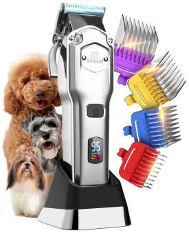 Oneisall 676 Pro Dog Clippers with Detachable Metal Combs