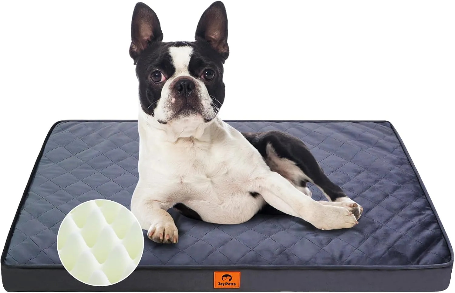 Orthopedic Dog Bed for Medium Dogs - 3" Egg Crate Foam, Waterproof & Machine Washable, Non-Slip Bottom, Ideal for Crate Use, 30x20 Inch, Dark Grey