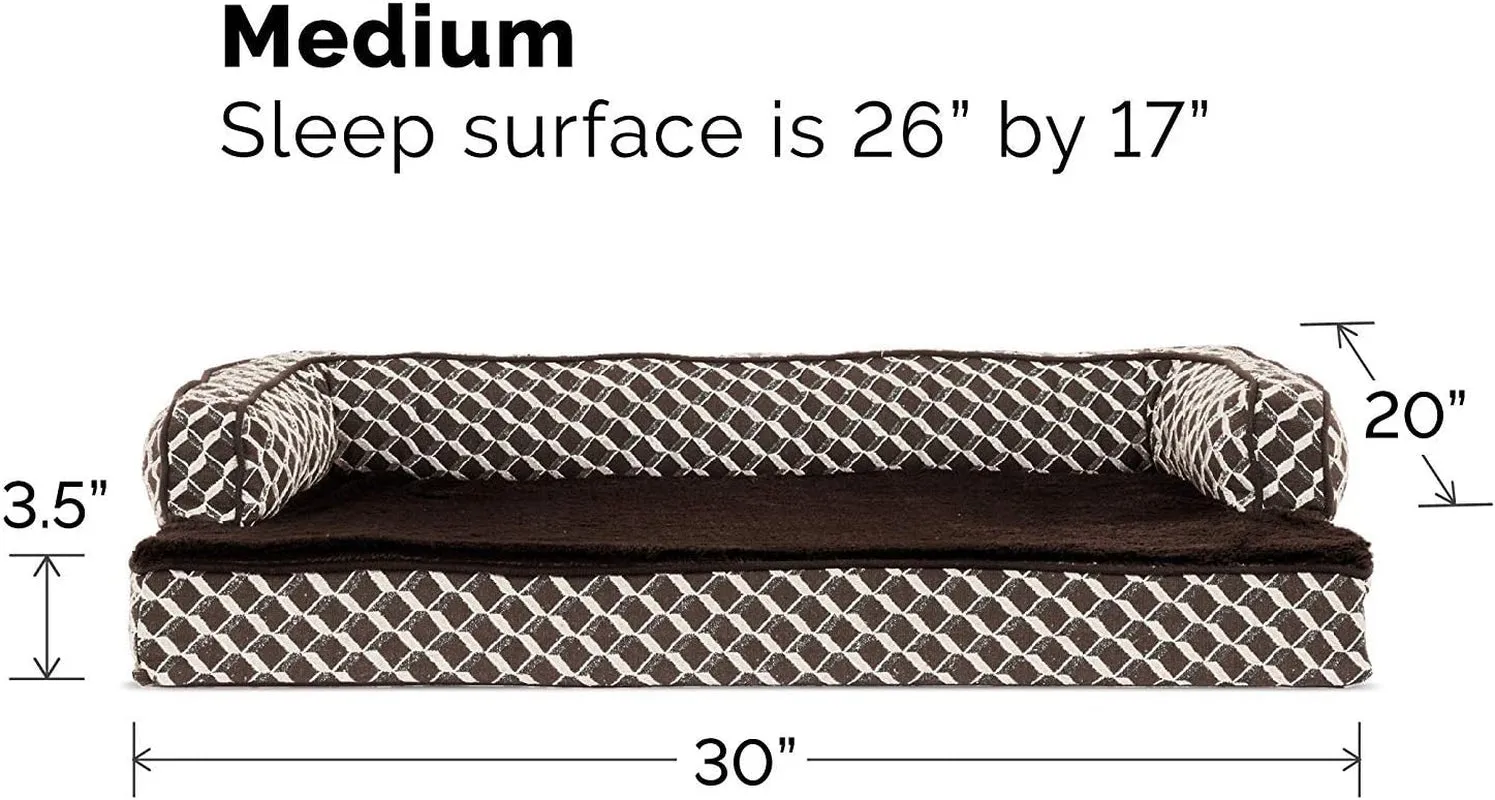 Orthopedic Dog Bed Removable Bolsters & Washable Cover