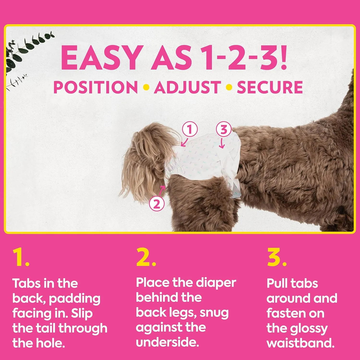OUT! Petcare Disposable Dog Diapers for Female Dogs, Dog Heat Diapers, Female Dog Period Pads, Female Doggy Diaper for Peeing, Pet Diapers for Small Pets,13-18 Waist, XS/Small, 16 Count