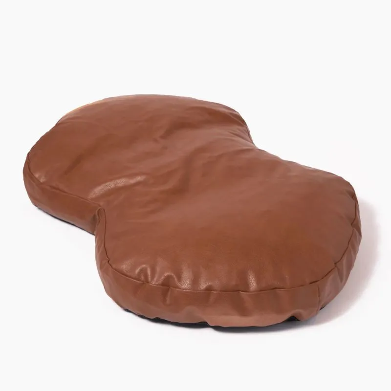 Paw Brands, PupCloud™ Faux Leather Memory Foam Dog Bed, Bourbon