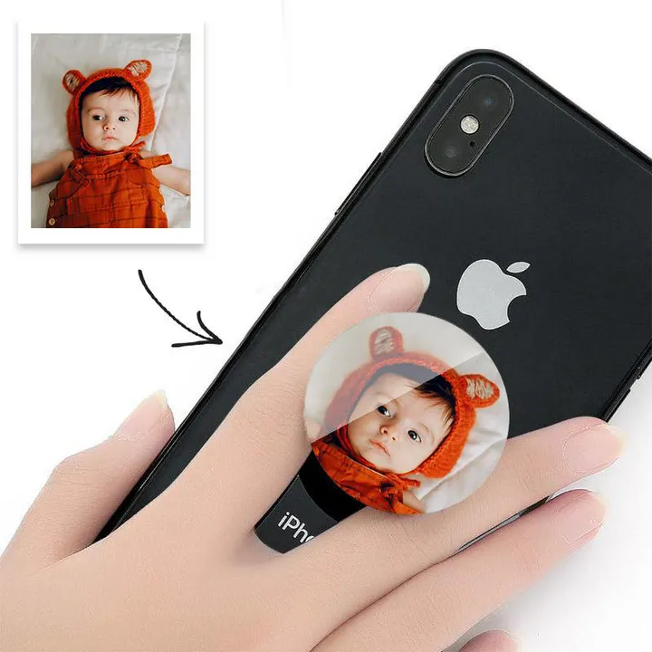 Personalized Baby Photo Phone Grip, Custom Mobile Holder with Your Image