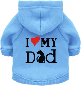 Pet Clothes, Dog Hoodies Shirt I Love My Dad Puppy Sweatshirt for Small Dog Cat (L, Blue)