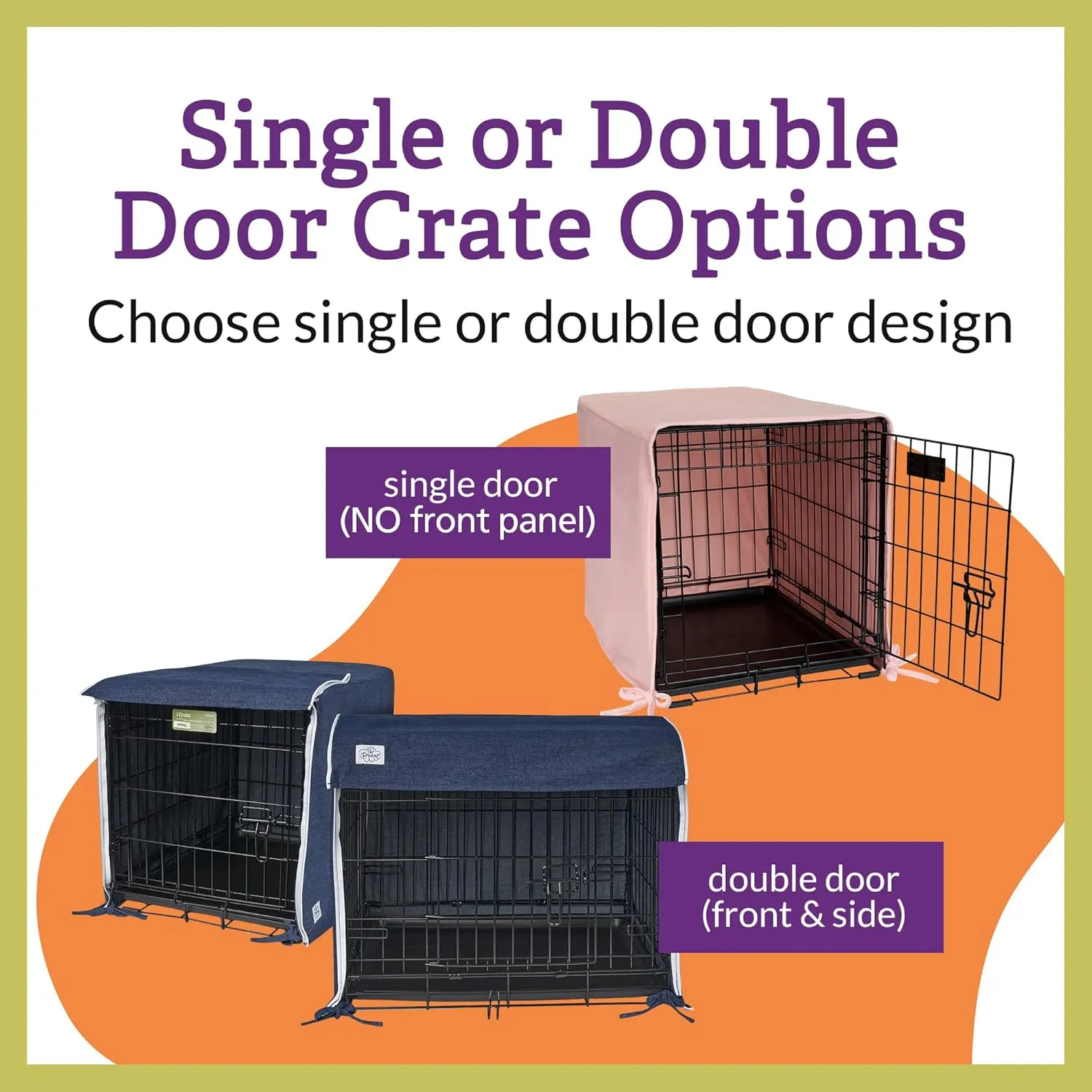 Pet Dreams Dog Crate Cover - Breathable Fabric Kennel Topper for Double-Door Crates, Fits iCrate Dog Cages 18, 24, 30, 36, 42, 48 Inches (Grey, X Large, 42")